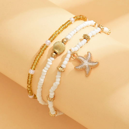 Layered seashell anklet – summer and vacation jewellery
