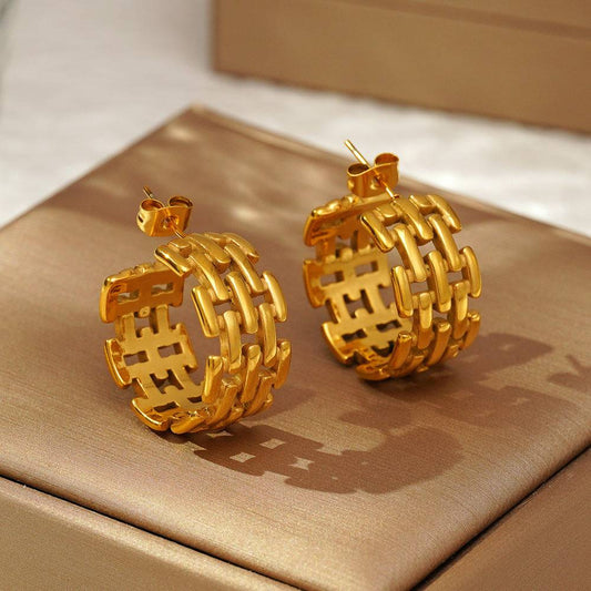 Statement Gold Hoop Earrings for Women – Party Jewellery by Orlaya Jewellery