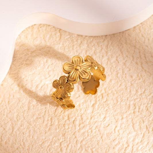 Marigold Muse Gold Flower Ring with unique ring design – Orlaya Jewellery