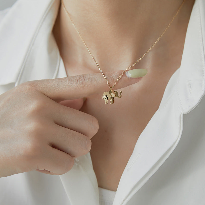 Elephant Pendant Necklace — gold talisman for luck and protection by Orlaya Jewellery