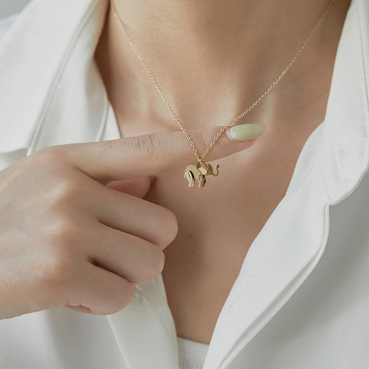 Elephant Pendant Necklace — gold talisman for luck and protection by Orlaya Jewellery