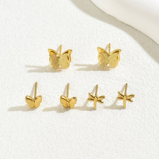 Papillon Gold Butterfly Earrings Set of 3 – playful d elegant ear jewellery by Orlaya Jewellery