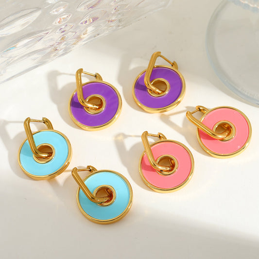 Pop Loop candy-coloured 18K gold-plated statement earrings – colourful jewellery for women by Orlaya Jewellery